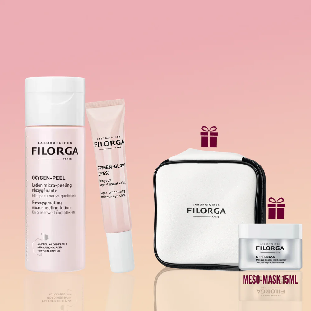 FILORGA OXYGEN-PEEL – LOTION MICRO-PEELING 150 ML + OXYGEN-GLOW EYES 15 ML=TROUSSE + MESO-MASK 15 ML OFFER
