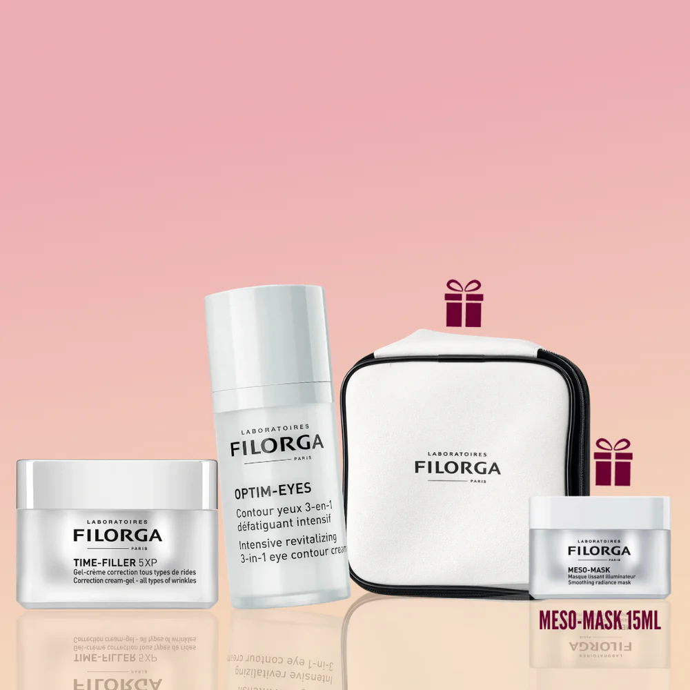 FILORGA OPTIM-EYES 15 ML + TIME-FILLER 5XP GEL-CRÈME 50 ML=TROUSSE + MESO-MASK 15 ML OFFER