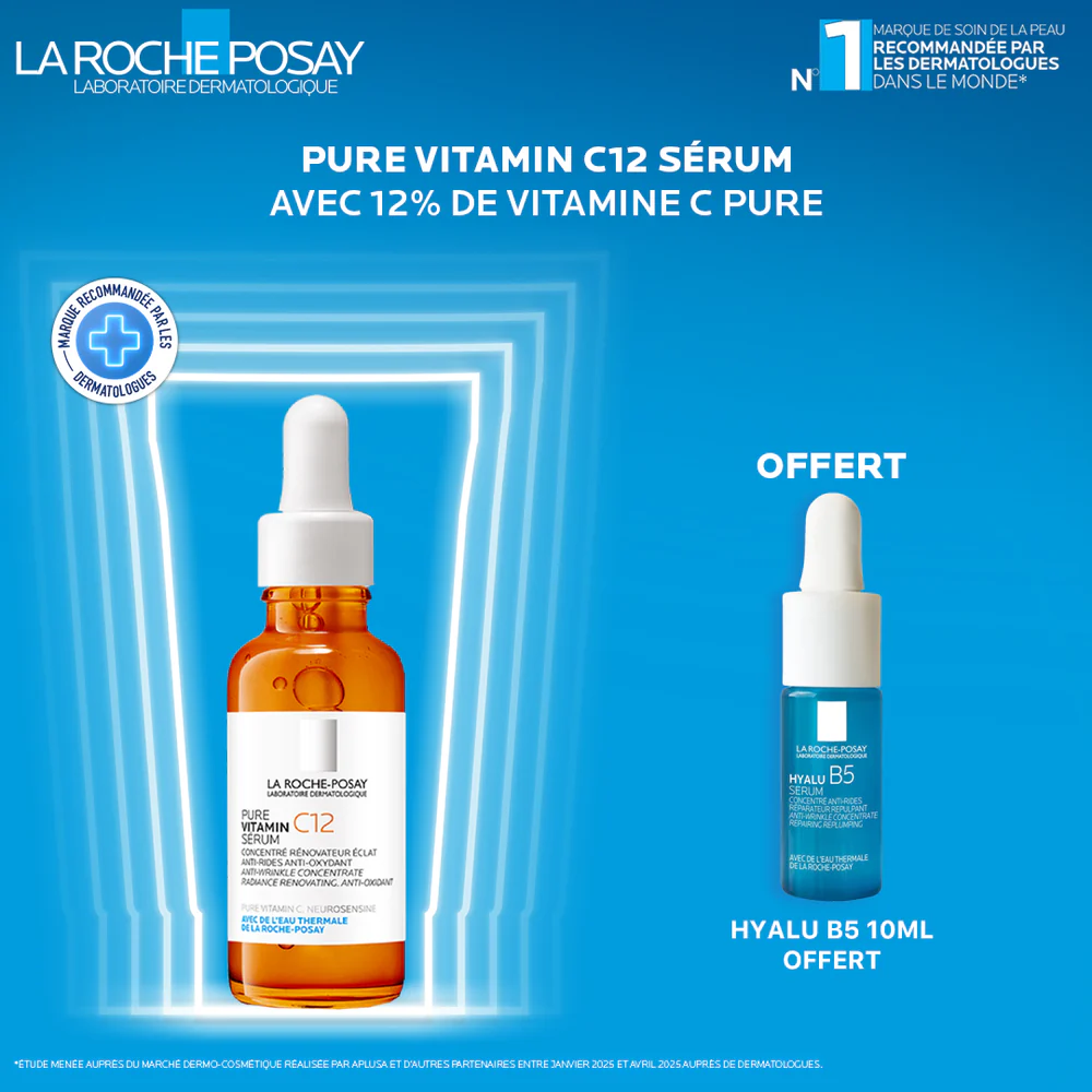 LA ROCHE POSAY PURE VITAMIN C12 SERUM ECLAT 30ML = HYALU B5 10ML OFFERT