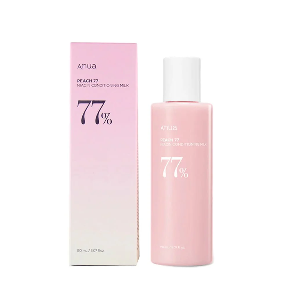 ANUA PEACH 77 NIACIN CONDITIONING MILK 150ML – LAIT HYDRATANT ÉCLAIRCISSANT & NOURRISSANT À LA PÊCHE ET NIACINAMIDE